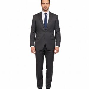 Brooks Brothers 1818 Madison Estrato Suit 50L/W45 Black Wool Two Piece Suit